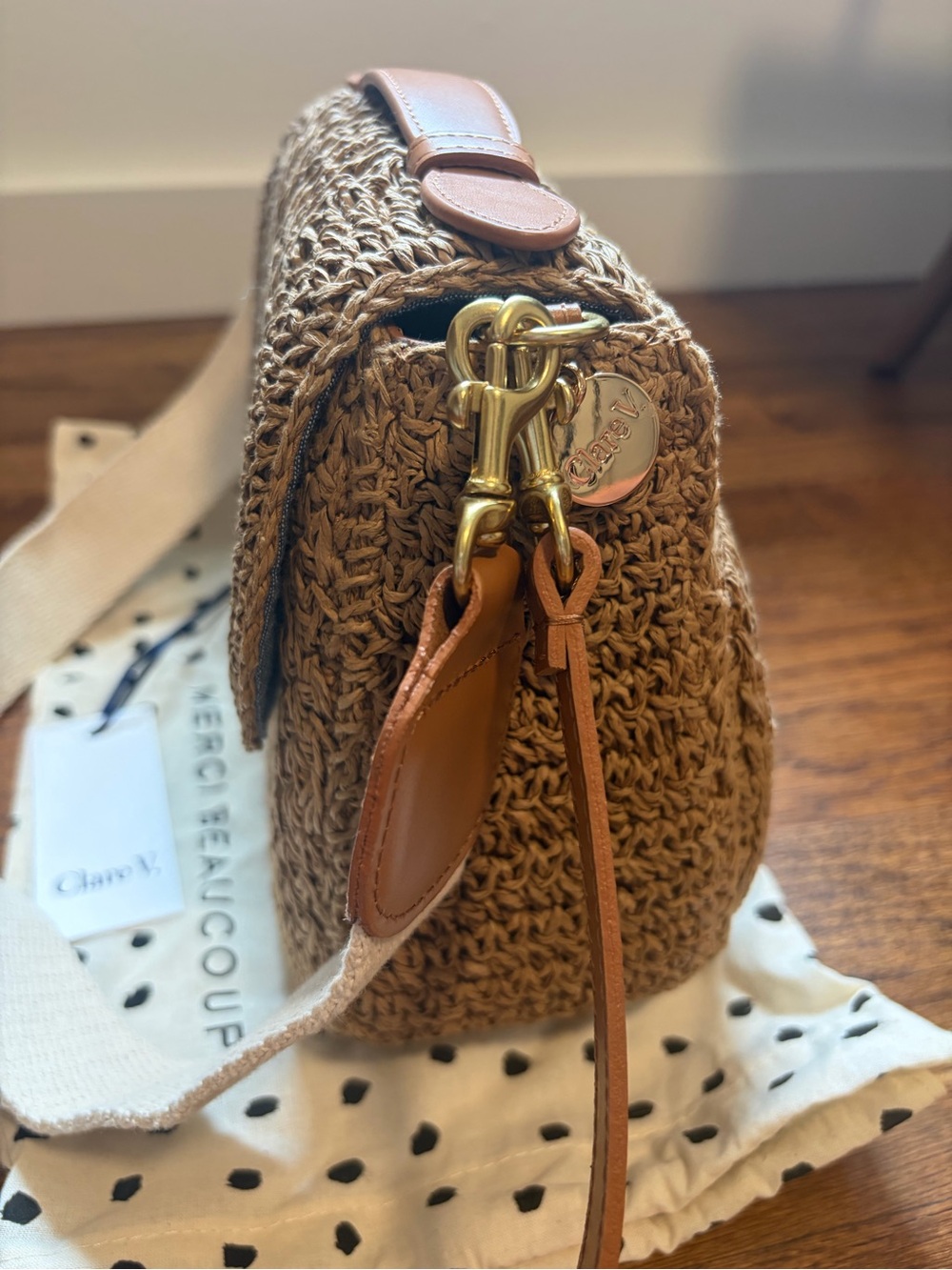 Clare V Palm Twisted Raffia Louis - Never Used - Picture 2 of 6
